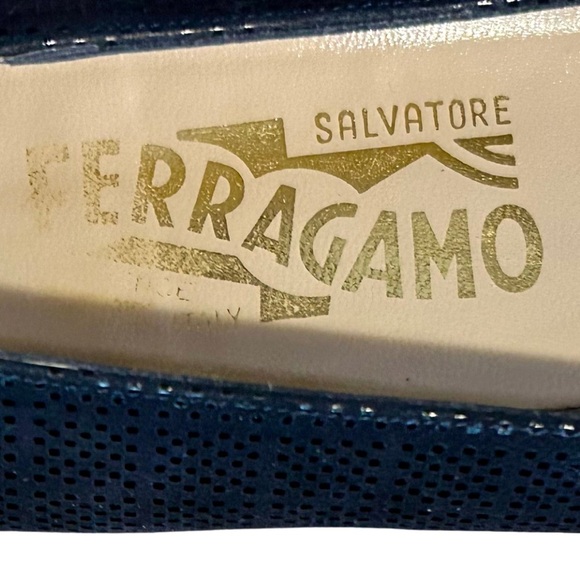 Salvatore Ferragamo Miria Suede & Patent Leather Block Heel Pumps - Picture 3 of 11